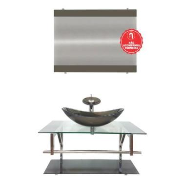 Imagem de Gabinete de Vidro 80cm para Banheiro Dinamarca - EKASA, Ouro Envelheci