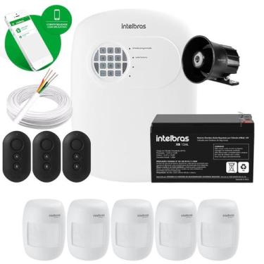 Imagem de Kit Alarme Intelbras 5 Sensor Presenca Cf E 3 Controles