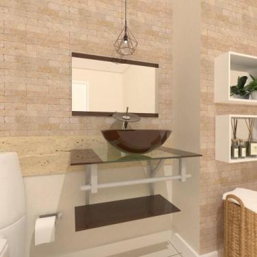 Imagem de Gabinete de Vidro 60cm para Banheiro Cuba Redonda - Estônia - EKASA, M