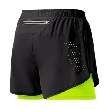 Imagem de Shorts Esportivos Masculinos 2 em 1 - Secagem Rápida com Bolso - Ideal