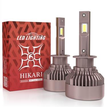 Imagem de HIKARI WINGS Luz de neblina H1, 50000LM branco puro 6000K lâmpadas LED, Plug & Play IP68 à prova d'água, pacote com 2