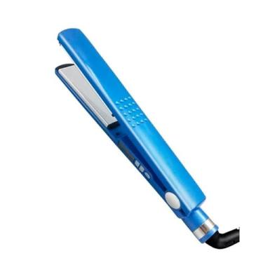 Imagem de Chapinha Modeladora Profissional, Prancha Alisadora de Cabelo Bivolt, Placas de Cerâmica e Titanium, 450°F, 28,7cm, Azul