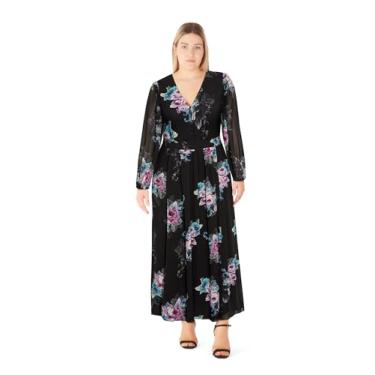 Imagem de City Chic Vestido feminino plus size - Alexis Maxi, Estampa preta, 48