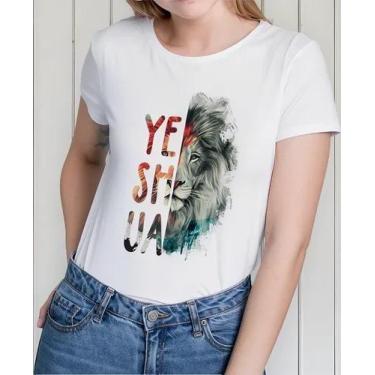 Imagem de Camiseta Camisa Algodão Adulto Feminina Masculina Yeshua Leão Moda Gos