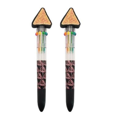 Imagem de Doritos Caneta multicolorida em uma com topo, canetas coloridas fofas para escola, canetas esferográficas retráteis, lembrancinhas de festa, perfeitas para aniversários, 10 cores divertidas - 2 peças