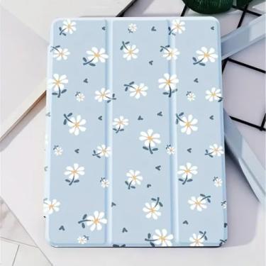 Imagem de Case para tablet Capa Capinha Silicone Flip Florzinha para Tablet iPad Mini Air Pro 10.5 10.9 12.9 pol9 geracāo Case Slot para Cane(J2,IPadPro2018 (11 polegadas))