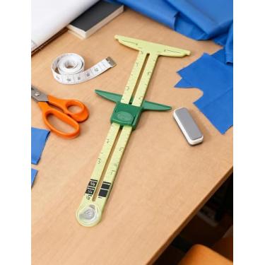 Imagem de Régua de medidor de costura 5 em 1, ferramenta de medição deslizante em forma de T para tecido de patchwork acolchoado