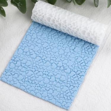 Imagem de Rolo de textura de argila de polímero de coração, rolo de argila de polímero para fazer brincos, funciona com cortadores