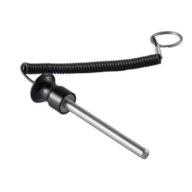 Imagem de simhoa Pino de inserção para pilha de pesos, peça de reposição portátil de 8 mm com pino de peso para corda de tração, ideal para academia em casa ou em, Preto