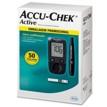 Imagem de Medidor de Glicose Accu-Chek Active Completo com 50 Tiras