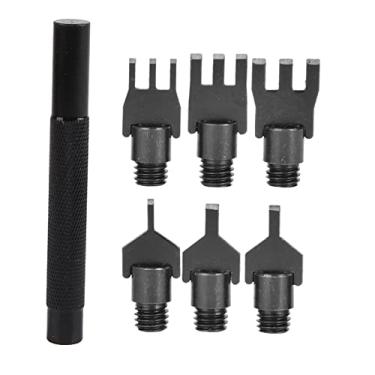 Imagem de Cinzel de dente plano de aço carbono espaçamento de couro furador DIY ferramenta de perfuração de cinto de escultura profissional de alta dureza resistente ao desgaste para