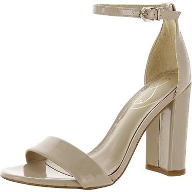 Imagem de Sam Edelman Sandálias femininas de camurça Yaro, Patente Chai Latte, 9.5 Wide