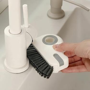 Imagem de Escova de limpeza de trilho de janela 2 em 1, escova removível para portas e janelas, raspador de canto de vidro, adequado para janelas em salas de estar, quartos, áreas externas, banheiros, cozinhas