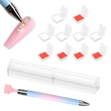 Imagem de Caneta Diamond Art Caneta de cera recarregável automática com 30 refis de cera, ferramenta reutilizável de coleta de strass para artesanato faça você mesmo (estilo 1)
