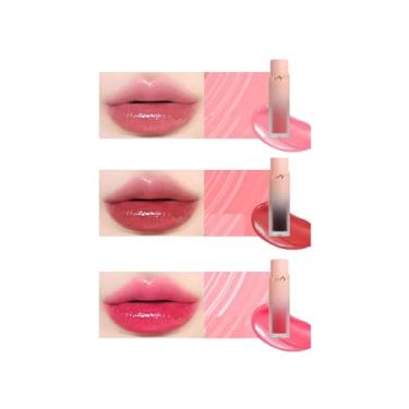 Imagem de PEINEN Water Light Lip Tint Hidratante, 3 Cores, 4.5g, com Pincel Suave, Controle de Fluxo, Acabamento Sedoso e Leve（3pcs） (#01+#02+#03)