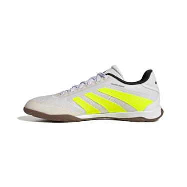 Imagem de adidas Tênis unissex League Indoor, Branco/limão lúcido/preto, 13.5 Women/12.5 Men