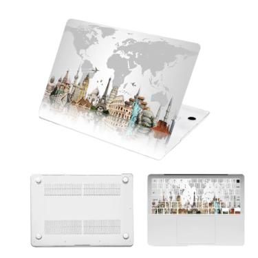 Imagem de HLAAJJX Capa para MacBook Pro de 14 polegadas versão 2025-2021 M4 M3 M2 M1 Pro/Max (modelo A2442 A2779 A2918 A2992 A3112 A3185 A3401), capa rígida de 14 polegadas e capa macia para teclado. Mapa Mundi