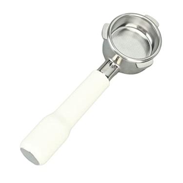 Imagem de Mingzhe Portafilter Sem Fundo, Portafilter de café Com 3 Orelhas de Aço Inoxidável de 54 Mm para 8 870 880 Com Visão Limpa para Cor e Fluxo, Tamanho Compacto para Remoção e Limpeza (Branca)
