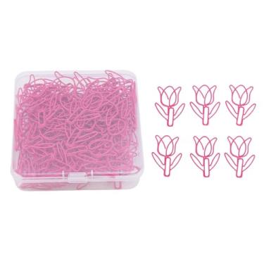 Imagem de KUIDAMOS Mini Clipes de Papel Em Forma de Flor Duráveis ​​para Organizar Documentos para Material Escolar, 80 Peças Com Caixa de Armazenamento (Rosa Vermelha)
