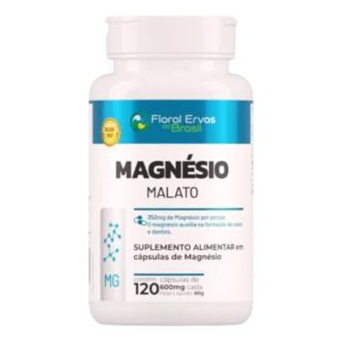 Imagem de Magnésio Malato 600 mg – 120 Cápsulas | Floral Ervas do Brasil | Auxilia no Funcionamento Muscular, Neuromuscular e Metabolismo Energético