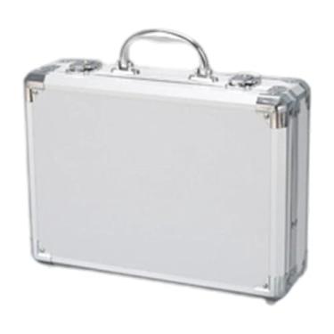 Imagem de IEUDNS Caixa de ferramentas portátil, estojo para ferramentas elétricas, alumínio com inserção de espuma, organizador de peças para oficina, caixa de, Prata, 33x24x10cm