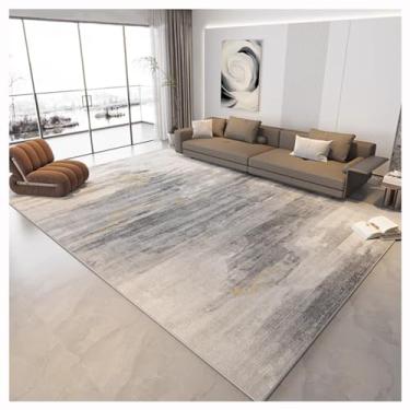 Imagem de SPXMQSS Tapetes de sala de estar, tapetes para quarto, antiderrapante, lavável, tapete que não cai, tapete interno de pelo baixo para quarto, sala de estar, cinza claro