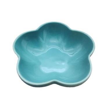 Imagem de prato de lanche Prato fundo de cerâmica cor sólida com 5 polegadas para flores, prato pequeno para mergulhar, utensílios cozinha para casa tigela de sopa(Caribbean Blue)