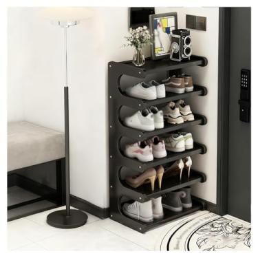 Imagem de SPXMQSS Sapateira de bambu, prateleira de sapateira de 4/5/6 níveis livre, armazenamento de armário de sapatos para entrada, prateleira de exibição multifuncional economia de espaço, para entrada