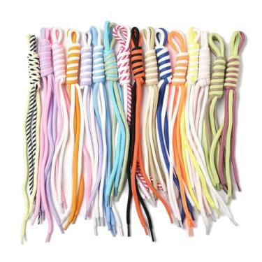 Imagem de LiQunSweet 20 pçs bolsa de corda trançada colorida mista berloque cordão de nylon chaveiro pingente decorações bolsa ornamentos para mulheres e homens