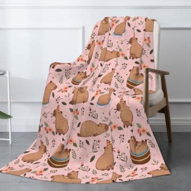 Imagem de Manta capivaras para cama, cobertor macio e fofo para sofá, cobertor de lã, presentes para mulheres, homens, meninas, meninos, 152 x 127 cm