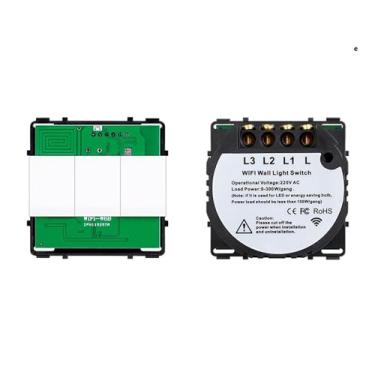 Imagem de Módulos DIY Combinação Livre 2 3 4 5 6 7 8 Interruptor Inteligente Touch On/Off Vidro Preto 157 mm Painel Tomada (3G WiFi Single Fire)