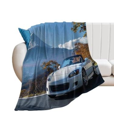 Imagem de HouLaiZhe Cobertor Super Macio Flanela Branca S2000 Mt. Fuji JDM Cobertores de Refrigeração Leve para Sofá-Cama Cadeira Sofá Carro Viagem ao Ar Livre Leve Quente 178 cm x 203 cm
