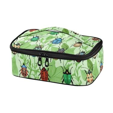 Imagem de Burbuja Beetles Leaves Lancheira isolada para homens e mulheres, mini lancheira reutilizável Lancheira portátil com alça para trabalho, viagem, piquenique