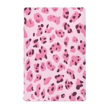 Imagem de STAYTOP Lindo lençol de berço com estampa de leopardo para meninos e meninas, lençol com elástico para berço padrão e colchão infantil, de microfibra supermacia, 132 x 71 cm