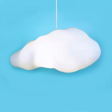 Imagem de Luminária Pendente Nuvem Cotton Cloud - Lustre de Teto Decorativo e Lúdico - Design Escandinavo Quarto de Bebê e Infantil - Luz Suave e Aconchegante