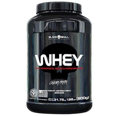 Imagem de Whey 100% Concentrado Isolado Hidrolisado Chocolate, Black Skull, 900g