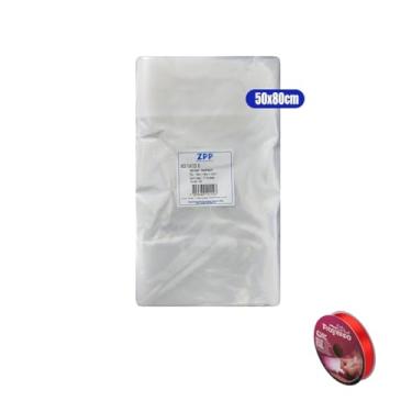 Imagem de Kit Saco BD Para Fardo 50x80 Sanfonado C/100 + Fita Cetim Rolo 15mmx50mts