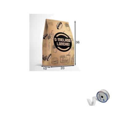 Imagem de Kit Saco SOS 10kg Impresso Lanche c/50 + Fita Cetim Impressa 22mmx10mts