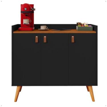 Imagem de Aparador Buffet Retrô Sala De Estar Pés Em Madeira Hall De Entrada Pra