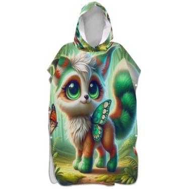 Imagem de Joisal Poncho de surfe trocador de roupão adulto praia banho com capuz toalhas absorventes fofo animal fantasia masculino poncho com capuz