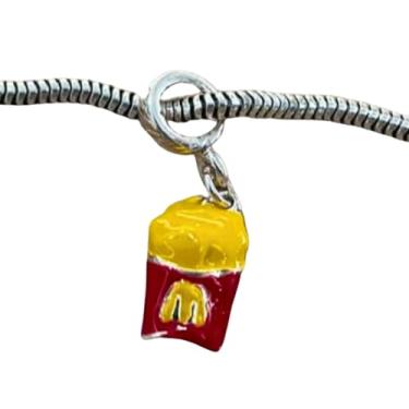 Imagem de Berloque Charm Batata Frita Fast Food para Pulseira Personalizável - Acessório Decorativo de Moda, Design Temático