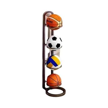 Imagem de Organizador De Bolas Esportivas Em Metal Preto, Prateleira De Armazena