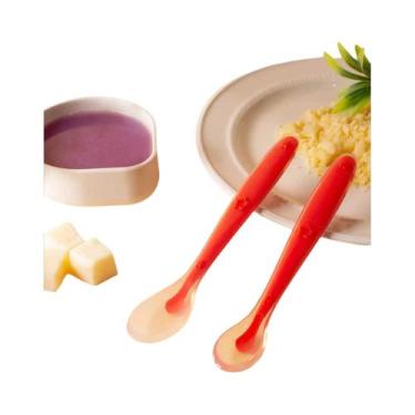 Imagem de Conjunto De Colheres De Silicone Para Bebês Em 9 Cores Com Padrão De E