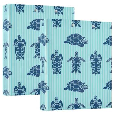 Imagem de Fichários azul escuro, tartaruga, oceano, 3,8 cm, 3 argolas, 200 folhas, lindas pastas de caderno, floral, redondo, fichário resistente, 31,5 x 27 x 6 cm, 1 pacote