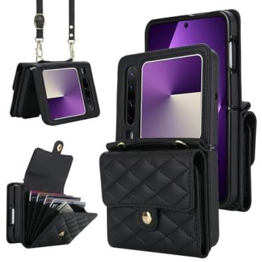 Imagem de Capa carteira para Huawei Pura X – Suporte de cartão com bloqueio de RFID com fecho magnético, antiderrapante e proteção contra quedas, capa fólio de couro fina para uso diário, viagens e viagens