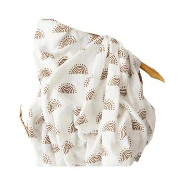 Imagem de Manta De Musselina Macia Para Bebê 120x110cm 100% Algodão, Cobertor Pa