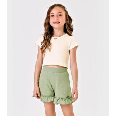 Imagem de Blusa Cropped Infantil Ribana Canelada Trick Nick Bege, 2, Bege