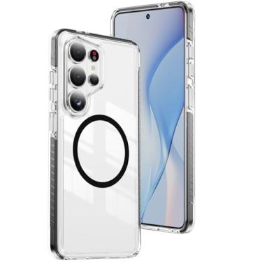 Imagem de DEERLAMN Capa magnética transparente para Samsung Galaxy S26 Ultra, proteção contra quedas de grau militar, antiarranhões, transparente, ultrafina, não amarela, à prova de choque, capa protetora para