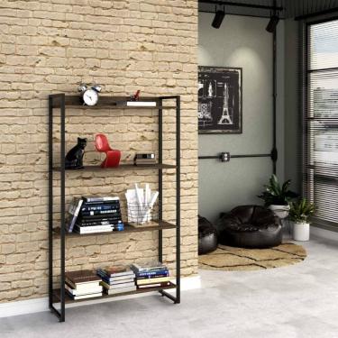 Imagem de Estante Multiuso 4 Prateleiras 80cmx146cm Dynamica Carvalho Dark