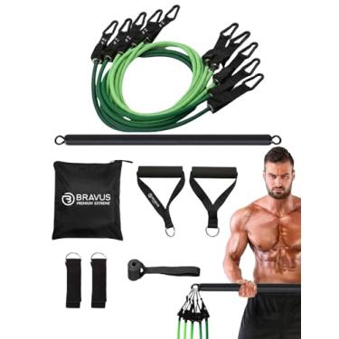 Imagem de Kit Tubing Premium Extreme Elástico Extensor com Barra de Exercícios Bravus
